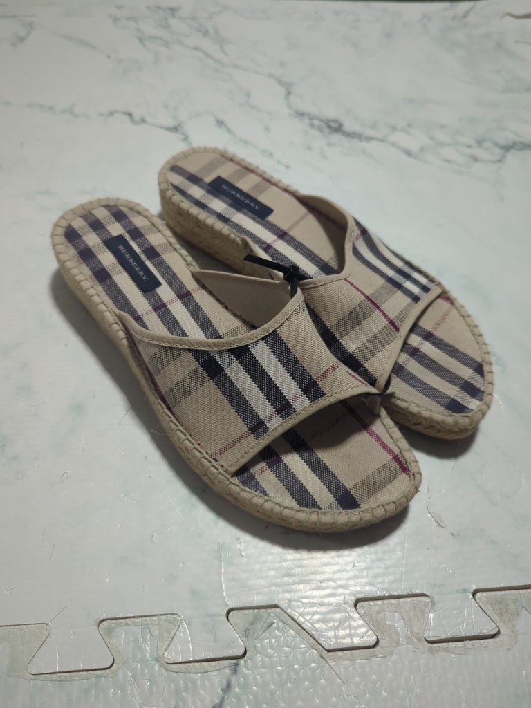 Authentic Burberry Nova Check Espadrille Slides Size Eur 40 Us 9.5